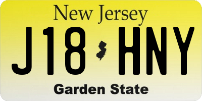 NJ license plate J18HNY
