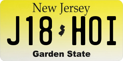 NJ license plate J18HOI