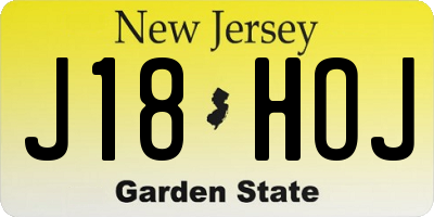 NJ license plate J18HOJ