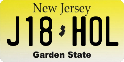 NJ license plate J18HOL