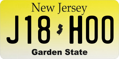 NJ license plate J18HOO
