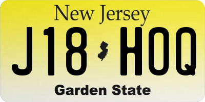 NJ license plate J18HOQ