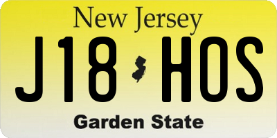 NJ license plate J18HOS