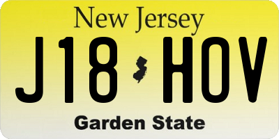 NJ license plate J18HOV