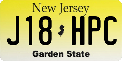 NJ license plate J18HPC