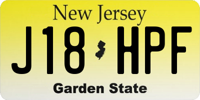 NJ license plate J18HPF
