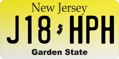 NJ license plate J18HPH