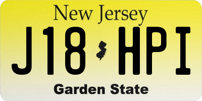 NJ license plate J18HPI