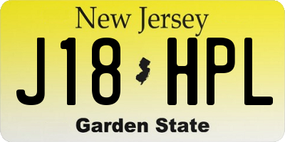 NJ license plate J18HPL