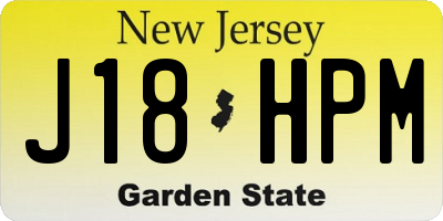 NJ license plate J18HPM