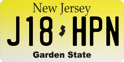 NJ license plate J18HPN