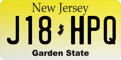 NJ license plate J18HPQ