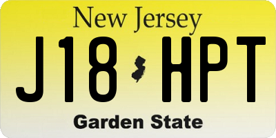 NJ license plate J18HPT
