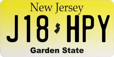 NJ license plate J18HPY