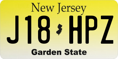 NJ license plate J18HPZ