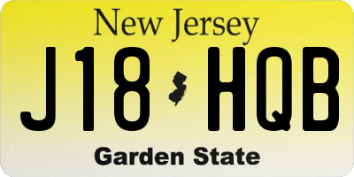 NJ license plate J18HQB