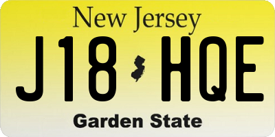 NJ license plate J18HQE