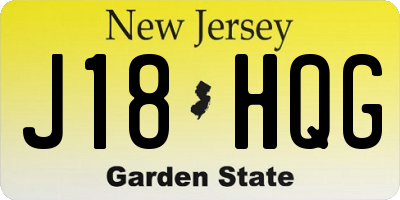 NJ license plate J18HQG