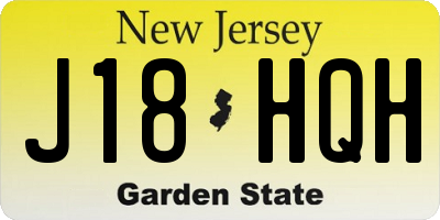 NJ license plate J18HQH