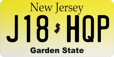 NJ license plate J18HQP