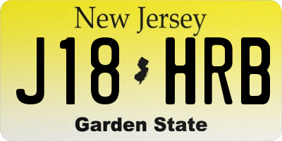 NJ license plate J18HRB
