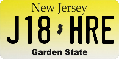 NJ license plate J18HRE