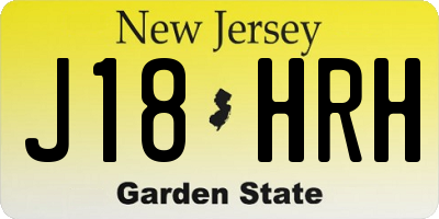 NJ license plate J18HRH