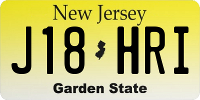 NJ license plate J18HRI