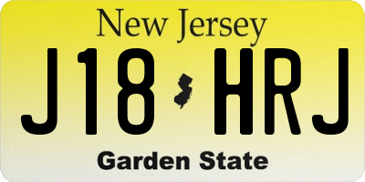 NJ license plate J18HRJ