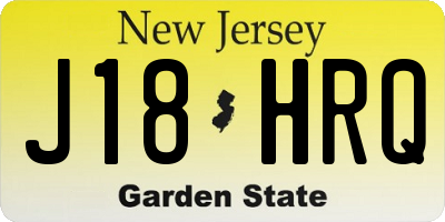 NJ license plate J18HRQ