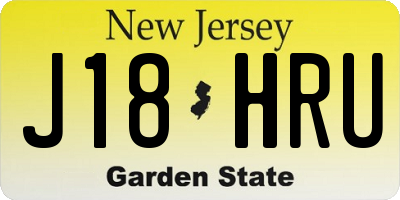 NJ license plate J18HRU