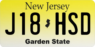 NJ license plate J18HSD