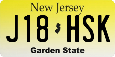 NJ license plate J18HSK