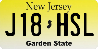 NJ license plate J18HSL