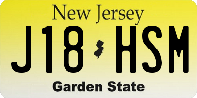 NJ license plate J18HSM