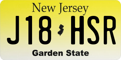 NJ license plate J18HSR