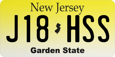 NJ license plate J18HSS