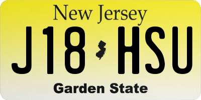 NJ license plate J18HSU