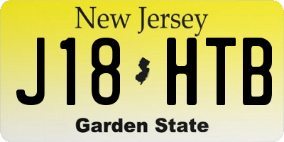 NJ license plate J18HTB