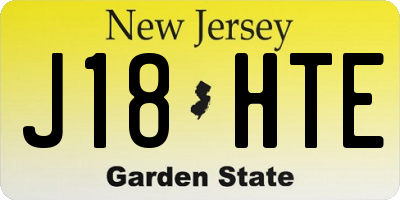 NJ license plate J18HTE
