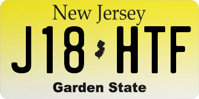 NJ license plate J18HTF
