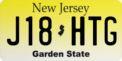 NJ license plate J18HTG