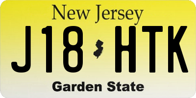 NJ license plate J18HTK