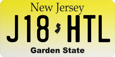 NJ license plate J18HTL