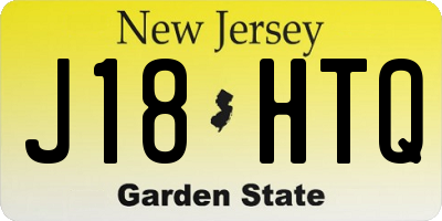 NJ license plate J18HTQ