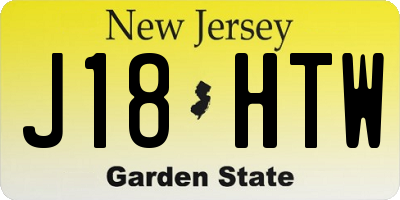 NJ license plate J18HTW