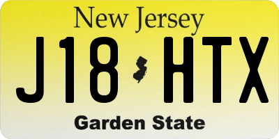 NJ license plate J18HTX