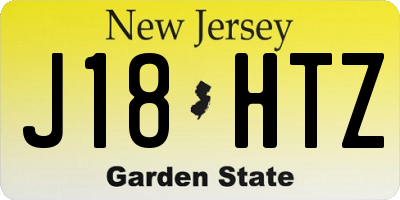 NJ license plate J18HTZ