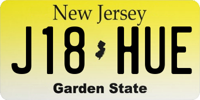 NJ license plate J18HUE