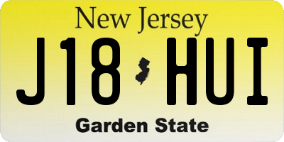 NJ license plate J18HUI